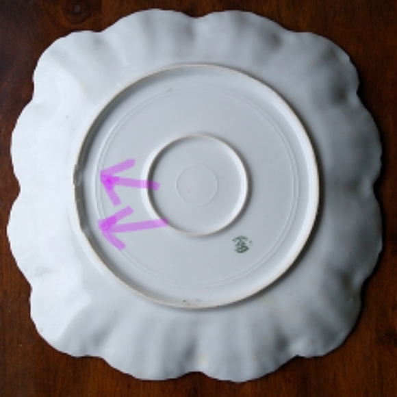 Antique Limoges  Lily Cabinet Plate Square Serving Tray Platter Victorian 1891 - Picture 8 of 8